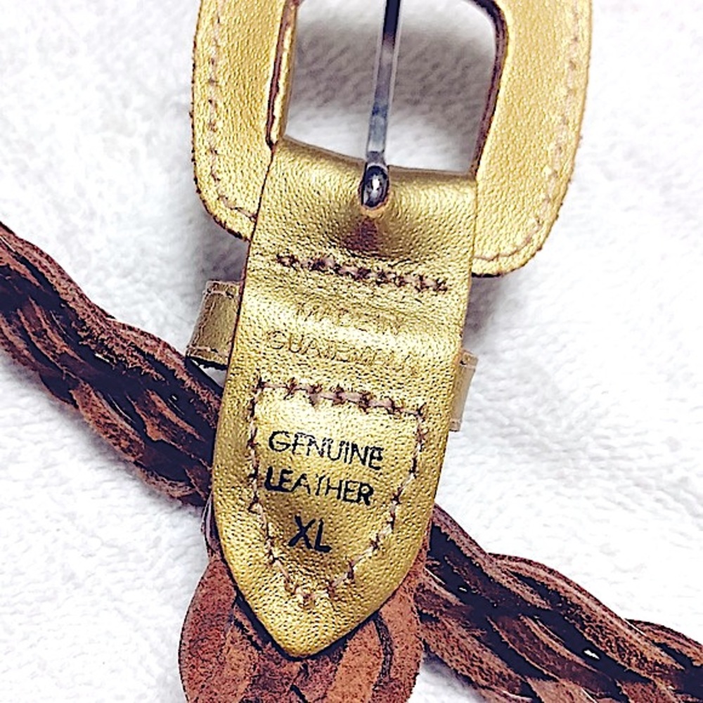 Bohemian »—»VTG«—« BOHO STYLE Genuine Leather Braided Linked Rope Belt - Picture 4 of 11